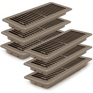 Floor Register Dark Gray and Brown Premium Steel Easy Adjust Floor Vent Cover for Home (Brown-6 Pack, 412 Inch)