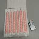 Pink Flameless Taper Candles with Remote, Spiral Candles Battery Operated, Flickering LED Wax Candlesticks Set of 6