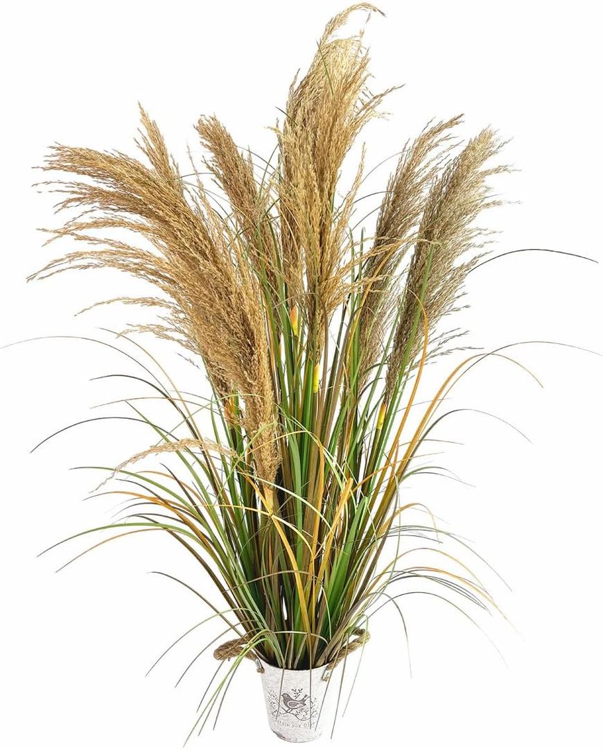 Alonfala - 43" (1-Pack) Pampas Grass Potted Plants - Artificial Faux Plants Featuring Tall Grass, Home Decor, Housewarming, and New Home Celebration. Elevate with Fake Plants, Ideal for Floor Decor.
