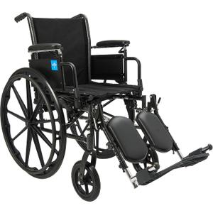 Medline 16 Foldable K3 Wheelchair with Swing-Back Desk-Length Arms & Elevating Legrests, 300 lbs. Capacity, Transport Chair for Adults & Seniors,Black