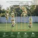 WellSign Balloon Arch Stand,7.2FT, 6.6FT, 6FT Set of 3 Metal Gold Wedding Backdrop Arch Stand Kit for Valentine Baby Shower Engagement Party Event Decoration Garden Floral Balloon Arch with Base