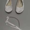 Felix & Flora Girls Toddler Little Ballet Shoes Size 11 - Flower Girls Mary Jane Flats Dress Shoes Party Wedding(White,11 Little Kid)