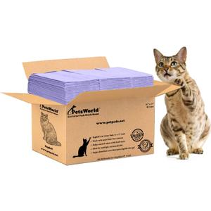 PetsWorld Universal Fit Cat Pad Refills for Litter Box, Fresh Scent, Odor Control, Pack of 50