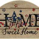 Artoid Mode America Stars 4th of July Semicircular Doormat, Patriotic Memorial Day Home Decor Low-Profile Switch Rug Door Mat Floor Mat for Indoor Outdoor 17x29 Inch