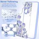 for Samsung Galaxy A15 5G Case6.5 inch with Tempered Glass Screen ProtectorSlim TPU & Hard PC Crystal Clear Cover , Elegant Floral Pattern Design for Girls Women( Galaxy A15-Tulip/Light Purple