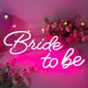 Bride to be Neon Sign for Wedding Decor, Bridal Shower Engagement, Pink LED Sign Banner with dimmer for Wall Decor, Bachelorette Party, Pink Large Size 16.4x7.2+11.5x7.6 inches by DIVATLA, Medium-24IN