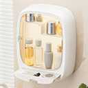 Bathroom Wall Organizer for Vanity, Wall Mount Dustproof Cosmetics Makeup Storage Holder with Drawer, Multifunctional Hair Accessories Skincare Storage Box for Bathroom