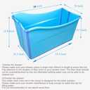 Large Foldable Bath Tub Bathtub for Toddler Children Twins Petite, Blue