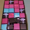 Bucherry 72 Pcs Ring Boxes 1.6 x 1.6 In Hard Cardboard Jewelry Box with Ribbon Bow Small Jewelry Gift Cases for Small Business(Elegant Color)