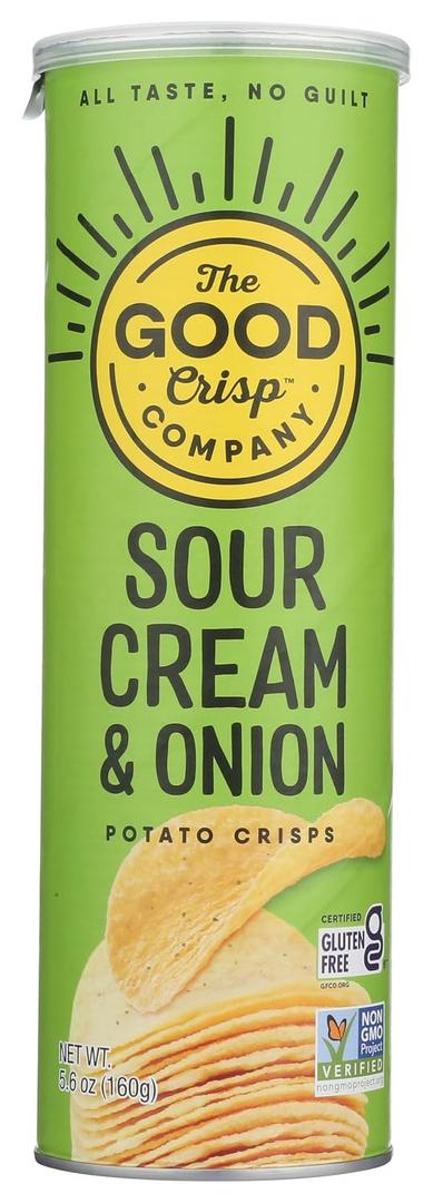 2 x The Good Crisp Company Sour Cream & Onion Gluten-Free Potato Chips, 5.6 Ounce (Pack of 1), Non-GMO & Allergen-Friendly Snacks (EXP 01/07/27)
