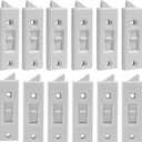 Window Latch Locks Replacement Window Parts and Hardware, Plastic Spring Loaded Sliding Window Tilt Latch for Home Window Accessories, Pack of 12 (White)