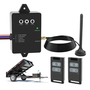 Wireless Dump Trailer Remote Control Kit, Upgraded Dump Trailer Remote Controller 3-Wire/4-Wire, 12V Hydraulic Lift Winch Tilt Cordless Power Distribution Controller System for Hydraulic Pumps