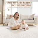SHACOS 9x12 Large Area Rugs for Living Room Beige Solid Color Soft Fluffy Rug for Bedroom Non Slip Washable Indoor Mat Floor Carpet for Kids Room Nursery Office, High-Low Pile Boho Modern Rug