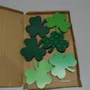 6Pcs St. Patrick's Day Shamrocks Decorations, Wooden Table Signs Tiered Tray Decor Irish Green Clover Centerpiece for Saint Patty's Party Home Kitchen Office