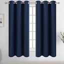 Diraysid Navy Blue Grommet Blackout Curtains for Bedroom Thermal Insulated Room Darkening Curtains Drapes, 42 x 54 inch, 2 Panels