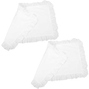 VOSAREA Cotton White Pillowcase Lace Trim Decorative Pillow Covers for Home Soft Gentle Breathable Elegant Design Easy to Use Wash