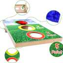 GOTHINK Portable Cornhole Set for Kids - 3 Holes Wooden Bean Bag Toss Game Set with 4pcs Cornhole Bags - Tossing Games for School Field Day Boys & Girls Family Night/Birthday Party