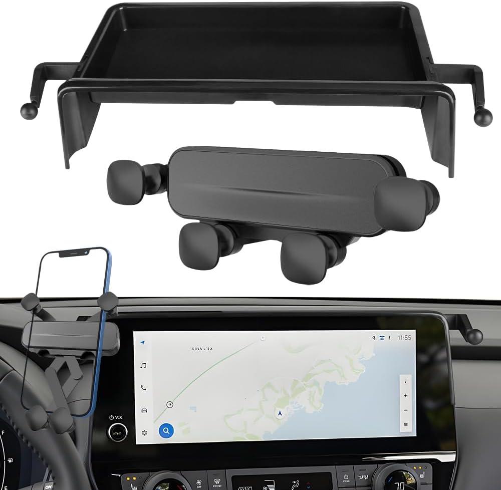 Car Phone Holder Center Console Dash Organizer for Toyota Grand Highlander 2024 2025 Accessories Navigation Screen Bracket Interior Decoration Mobile Cell Phone Mount with Dashboard hidden Storage Box