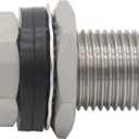 Stainless Steel Bulkhead Fitting 1/4" NPT Female Bulked Coupler Thru-bulk Tank Fitting Connector 1-1/2" Length (pack of 2)