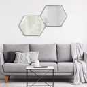 Kate and Laurel Rhodes Modern Hexagon Wall Mirror, 31" x 22", Black, Chic Geometric Wall Mirror