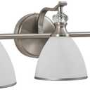 ANDY STAR Brushed Nickel Bathroom Light Fixture, 3 Light Bathroom Vanity Light, Vintage Wall Sconce with Hand-Painted Frosted Lampshade, Wall Lamp in Silver Finish for Bedroom, Living Room, Restroom