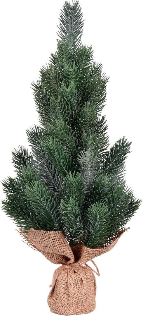 Vickerman rbol de Navidad artificial de abeto azul de 15 pulgadas, sin luz, paquete de 2, rbol de Navidad de abeto sinttico, decoracin de temporada para interiores del hogar