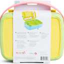 Munchkin Lunch Bento Box for Kids and Toddlers, Includes Stainless Steel Utensils, BPA-Free, 18 Months and Up, Pink/Green/Yellow