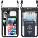 [Up to 10"] Large Waterproof Phone Pouch Bag - 2 Pack IPX8 Waterproof Phone Case for iPhone 17 16 15 Pro Max Galaxy S25 S24 Ultra, Touchscreen & Underwater Photography, Beach Cruise Travel Essentials