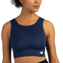 New Balance Women's Seamless Medium Impact High Neck, Scoop Back Sports Bra with Removable Pads Size S