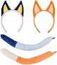 HODRME 4 Pieces Dog Ears And Tail Set-Dog Headband Costume Accessory for Halloween Christmas Theme Party Animal Cosplay