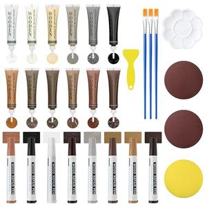 Oriflame Wood Furniture Repair Kit: 12-Color Filler and 8-Color Markers - Wood Touch Up for Scratches/Cracks/Holes/Stains in Floors/Table/Cabinets(Hardwood/Laminate)