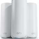 NETGEAR Orbi 770 Series Tri-Band WiFi 7 Mesh Network System (RBE773) - Router + 2 Satellite Extenders, Security Features, Up to 11Gbps, Covers up to 8,000 sq. ft., 100 Devices, 2.5 Gig Internet Port