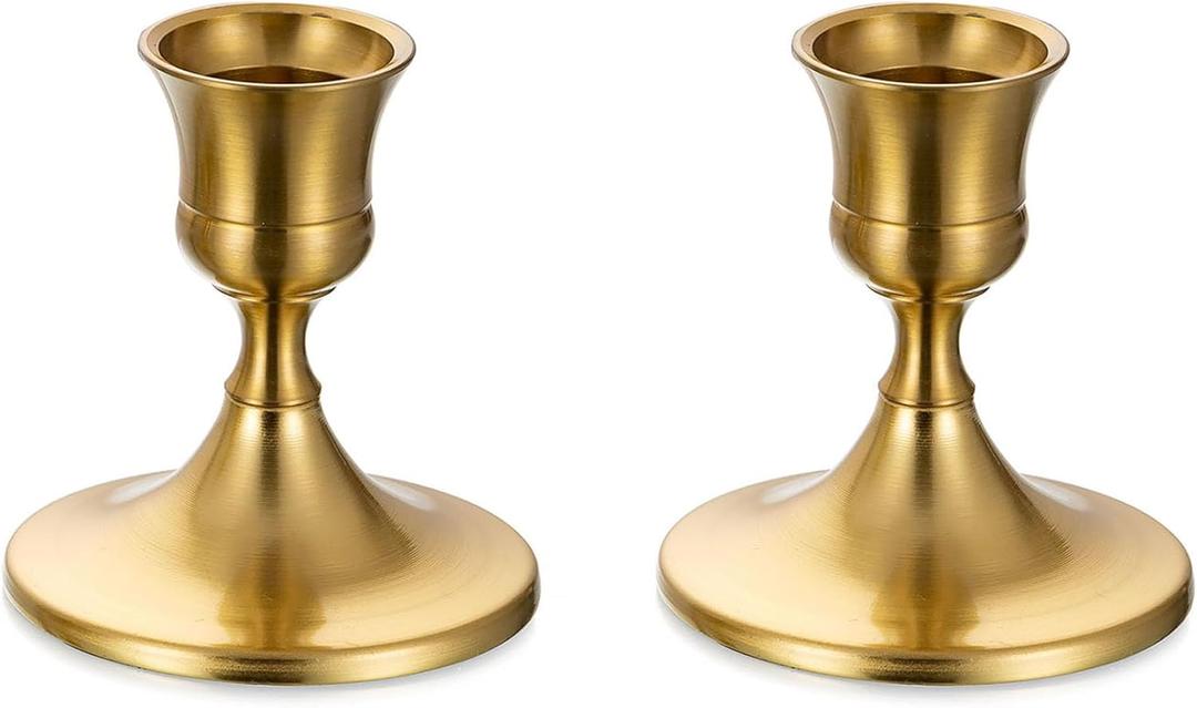 Sziqiqi Gold Candlestick Candle Holders - Decorative Candle Holders for Candlesticks Taper Candles Set of 2 for Dinning Table Fireplace Mantel Home Coffee Decorations