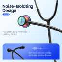 Stainless Steel Stethoscope, Dual-Frequency Diaphragm, Bell & Diaphragm & Pediatric Diaphragm, Noise-Reducing Silicone Ear Tips, Ideal for Doctors, Nurses, Students Use