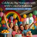Monty 1000 Bulk Balloons Rainbow Color – 12 Inch Latex Assorted Multicolor Ideal for Party Decor, Birthdays, Anniversaries, Graduation, Weddings, Valentine’s Day & Baby Shower (1000pcs)