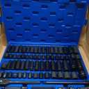 70-Piece Impact Socket Set, 1/2 Inch Drive, SAE 5/16-1-1/4 Inch, Metric 8-24mm, Standard/Deep Sockets with Extension Bars, Adapters, 72 Teeth Ratchet Handle