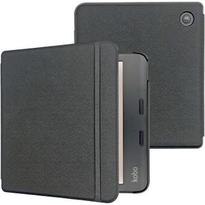 Caweet Case for Kobo Libra Colour (Model:N428, 2024 Release), Ultra Lightweight PU Leather Shell Cover with Auto Wake/Sleep, Black
