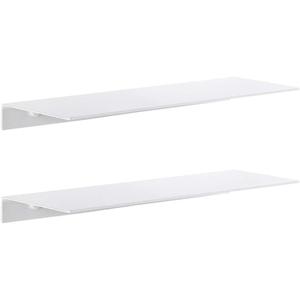 Modern Floating Shelf Wall Mounted Heavy Duty for Living Room Bedroom Bathroom, 19.7 Inch, White, 2 Pack