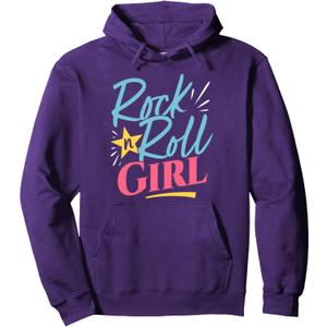 Rock N Roll Girl Purple Darla Violet Pullover Hoodie, M