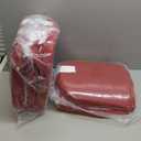 downluxe Indoor Chair Cushions for Dining Chairs, Soft and Comfortable Textured Foam Kitchen Chair Pads with Ties and Non-Slip Backing, 16" x 16" x 2", Red, 6 Pack