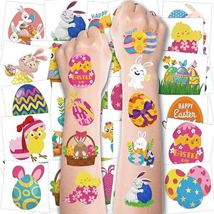 Easter Tattoos for Kids - 150 PCS Easter Basket Stuffers - Egg Fillers Stickers for Boys Girls,Easter Gifts Toys for Teens | Easter Games Crafts Party Favors for Adults,Easter Dresses Outfit Shirts