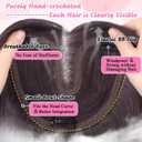 Hair Toppers for Women, 20 Inch Hand Tied Breathable Toppers Hair pieces for Women with Thinning Crown Curtain Bangs Mix Human Hair Clip in Curly Lightweight Wiglets(Dark Brown)