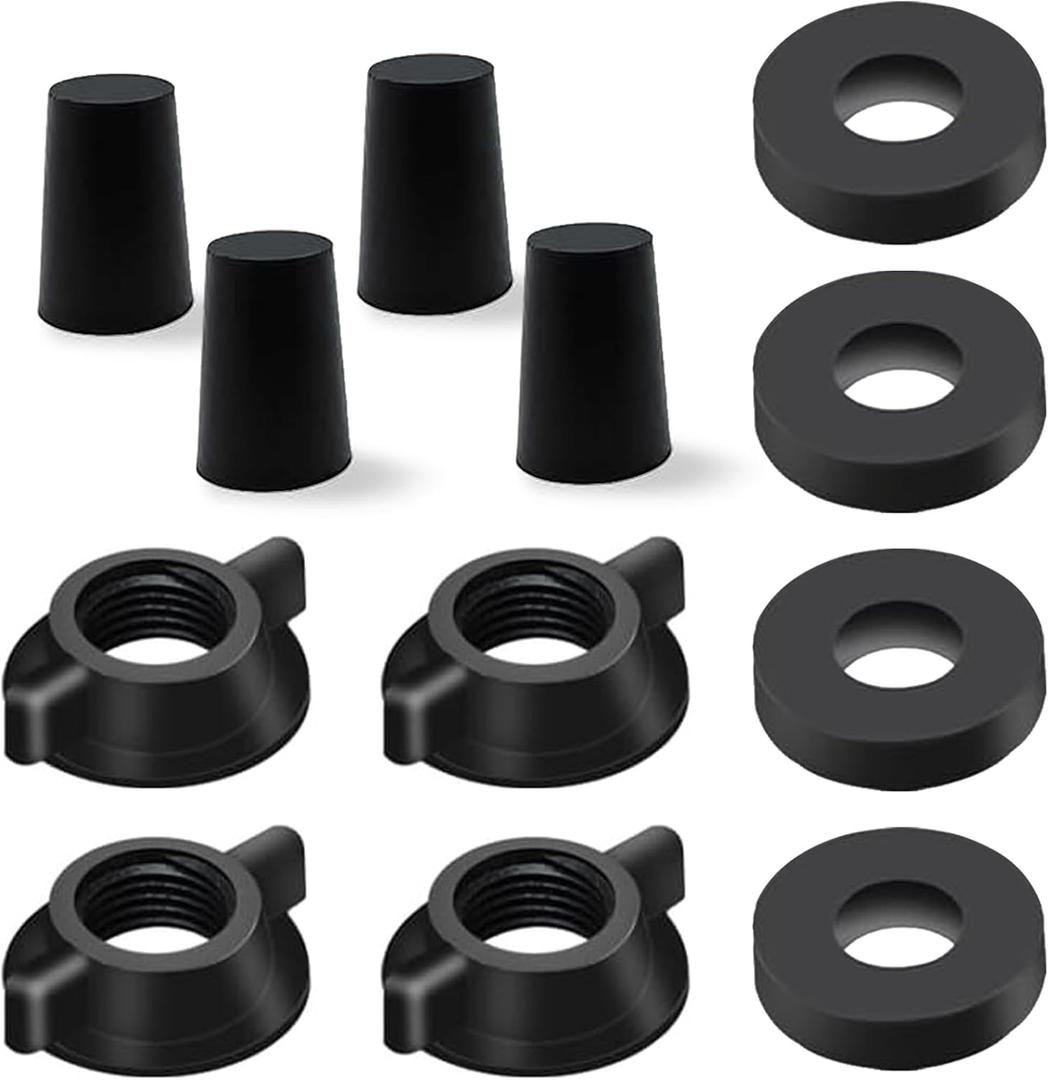 Replacement Kit for Berkey Water Filter System Elements - 4 wing nut, 4 Washers & 4 water filter hole plugs Compatible with Berkey Gravity Water Filter System and Black Activated Carbon Filters