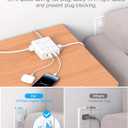 Surge Protector Power Strip 15 Ft Cord, Ultra Thin Flat Extension Cord with 8 Outlets 4 USB Ports(2 USB C), Flat Plug Power Strip, 15 Ft Long Braided Power Cord for Home, Office, Dorm Room Essentials