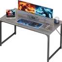 PRAISUN 48 X 24 Inch Computer Desk with Deeper Desktop, Gaming Office Writing Work Desk for Home Office, Study, Bedroom, Work from Home, Metal Frame, Grey