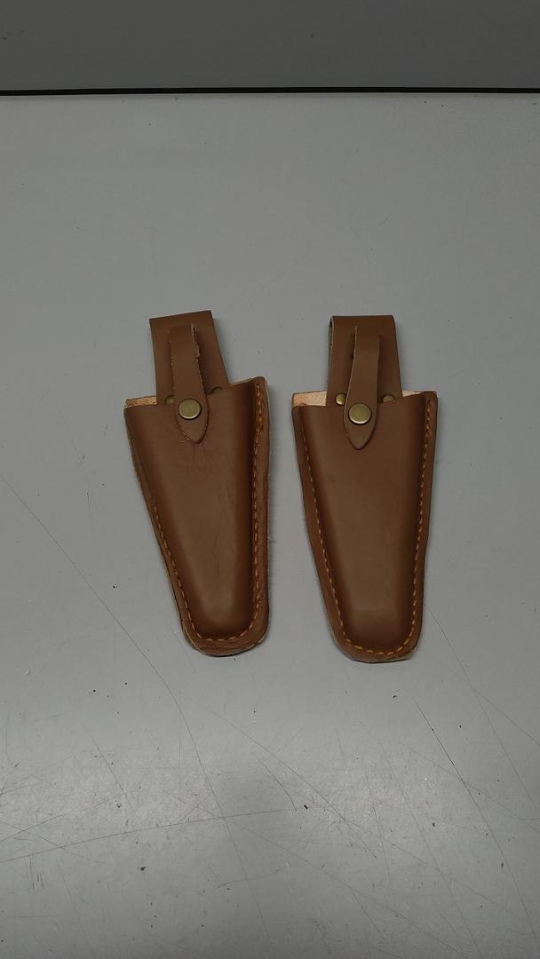 Leather Sheath for Scissors, 2Pcs Leather Sheath Tool Holsters,Garden Pruner Sheath, Belt Holder Pouch Bag, Protective Leather Cover, Leather Hand Pruner Sheath for Garden Pliers with Snap (2)