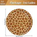 50PCS Giraffe Print Plates 9 Inch Giraffe Paper Plates Jungle Safari Party Supplies Animal Print Tableware Disposable Paper Food Trays Baby Shower Jungle Party Decorations