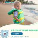 Dark Lightning USCG Approved Infant Life Jacket 0-30 lbs, Swim Vest for Baby/Toddlers 1-3 Year Old 20-30 lbs,Toddler Floaties for Pool Swimming,Boating,Beach,Puddle
