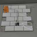 Art3d Peel and Stick Backsplash for Kitchen White Subway (10 Tiles, Thicker Design) (White With Black Grout)