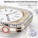 12 Pack Rc-Z for Apple Watch Series 11 10 42mm Bling Case, Bumper Double Diamonds Rhinestone Protective Frame Replacement Accessories for iPhone Watch iWatch 42 mm Women